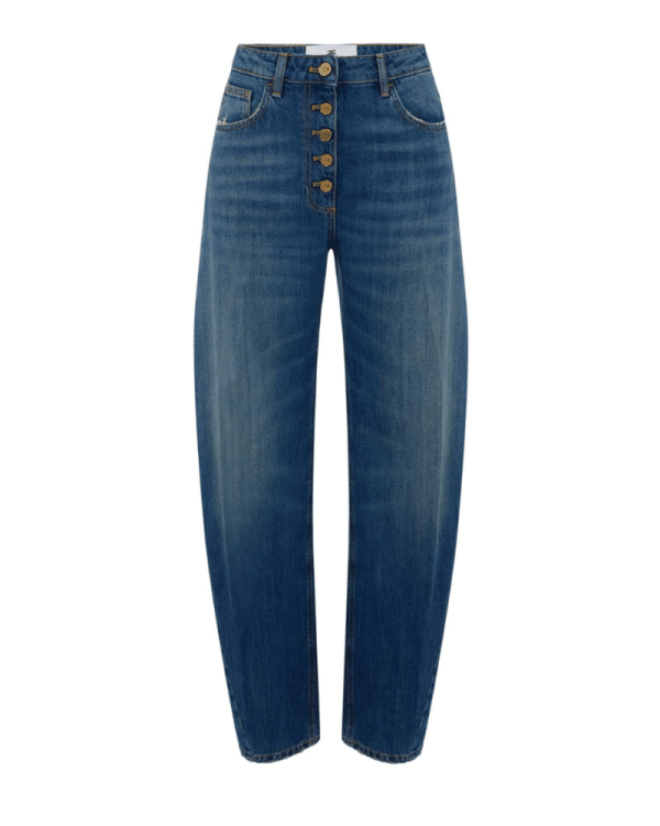 New Collection ELISABETTA FRANCHI BALLON JEANS WITH JEWEL BUTTOMS