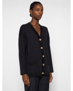 New Collection ELISABETTA FRANCHI V-NECK BUTTON-UP CARDIGAN
