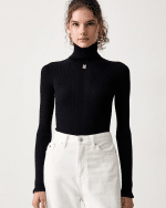 New Collection ELIZABETTA FRANCHI WOMEN’S RIBBED – KNIT VISCOSE TURTLENECK