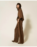 New collection TWEENSET ENVERS SATIN PALAZZO TROUSERS