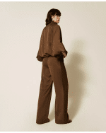 New collection TWEENSET ENVERS SATIN PALAZZO TROUSERS