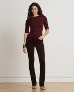 New Collection LAUREN RALPH LAUREN STRECH COTTON BOATNECK T-SHIRT