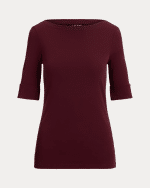 New Collection LAUREN RALPH LAUREN STRECH COTTON BOATNECK T-SHIRT