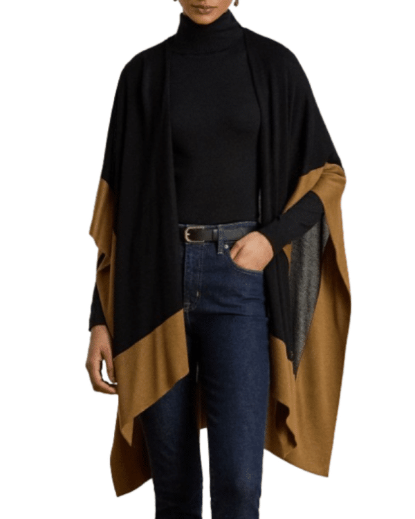 New collection LAUREN RALPH LAUREN TSU WT RN B-PONCHO BLACK-TAUPE