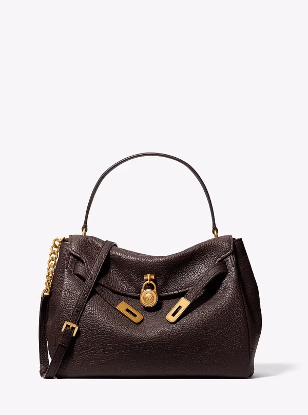 New Collection MICHAEL KORS HAMILTON LARGE TAXTURED LEATHER SLOUCHY SATCHEL