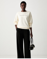 New Collection MICHAEL KORS LOGO EMBOSSED COTTON SWEATER