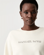 New Collection MICHAEL KORS LOGO EMBOSSED COTTON SWEATER