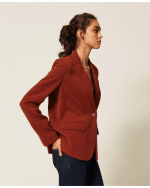 New collection TWEENSET CREPE BLAZER WITH HEART – SHAPED BUTTOM