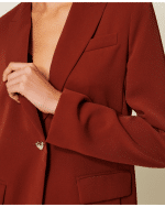New collection TWEENSET CREPE BLAZER WITH HEART – SHAPED BUTTOM