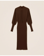 New collection TWEENSET KNIT AND CREPE DE CHINE LONG DRESS