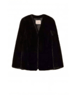 New Collection TWINSET BLACK FAUX FUR CAPE
