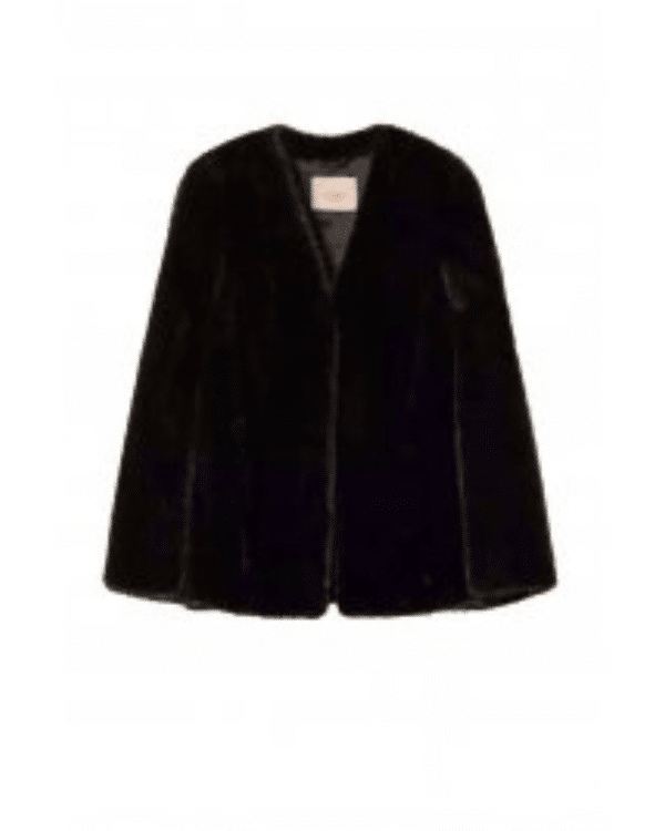 New Collection TWINSET BLACK FAUX FUR CAPE