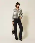 New Collection TWINSET BOUCLE JACKET WITH CHECK PATTERT