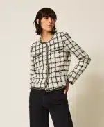 New Collection TWINSET BOUCLE JACKET WITH CHECK PATTERT
