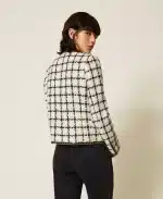New Collection TWINSET BOUCLE JACKET WITH CHECK PATTERT