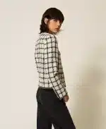 New Collection TWINSET BOUCLE JACKET WITH CHECK PATTERT