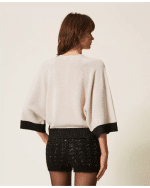 New Collection TWINSET CROPPED WOOL AND CASHMERE JUMPER WITH LUREX