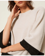 New Collection TWINSET CROPPED WOOL AND CASHMERE JUMPER WITH LUREX