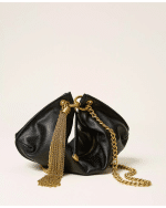 New Collection TWINSET LEATHER HOBO BAG WITH TASSEL