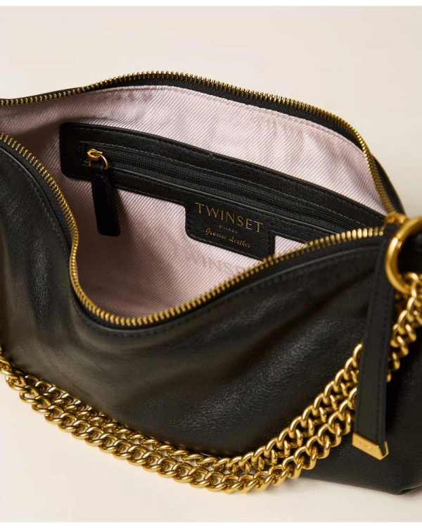 New Collection TWINSET LEATHER HOBO BAG WITH TASSEL