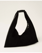 New Collection TWINSET SUEDE TRAPEZOID -SHAPE HOBO BAG WITH TASSEL