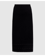 New Collection TWINSET BLACK SKIRT WITH CRYSTALS