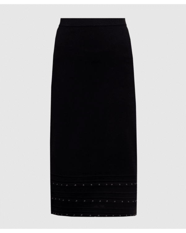New Collection TWINSET BLACK SKIRT WITH CRYSTALS