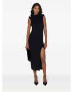 New Collection ELISABBETTA FRANCHI BLACK DRESS WITH 3D DETAILS