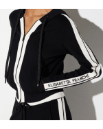 New Collection ELISABETTA FRANCHI TWO-COLOUR KNIT SWEATSHIRT WITH LOGO