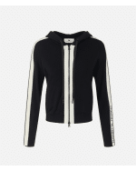 New Collection ELISABETTA FRANCHI TWO-COLOUR KNIT SWEATSHIRT WITH LOGO
