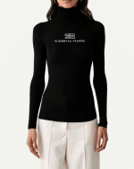 New Collection ELISABETTA FRANCHI LOGO-EMPROIDERED ROLL – NECH SWEATER