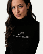 New Collection ELISABETTA FRANCHI LOGO-EMPROIDERED ROLL – NECH SWEATER