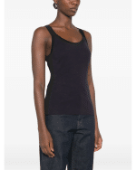 New Collection ELISABETTA FRANCHI LOGO-PRINT RIBBED-KNIT TANK TOP