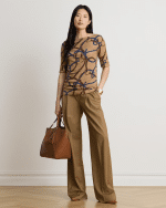 New Collection LAUREN RALPH LAUREN BELTING – PRINT COAT BOATNECH T-SHIRT