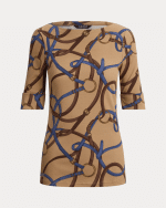 New Collection LAUREN RALPH LAUREN BELTING – PRINT COAT BOATNECH T-SHIRT
