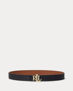New Collection LAUREN RALPH LAUREN LOGO REVERSIBLE PEBBLED LEATHER BELT