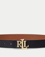 New Collection LAUREN RALPH LAUREN LOGO REVERSIBLE PEBBLED LEATHER BELT