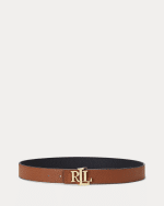 New Collection LAUREN RALPH LAUREN LOGO REVERSIBLE PEBBLED LEATHER BELT