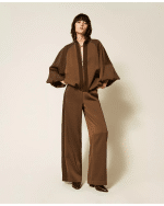 New collection TWEENSET ENVERS SATIN PALAZZO TROUSERS