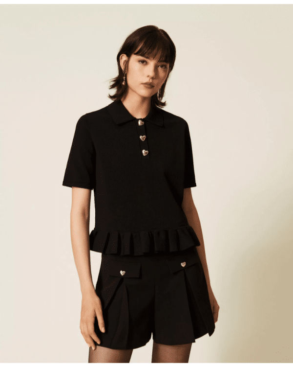 New collection TWEETSET POLO SHIRT WITH HEART – SHAPED BUTTONS