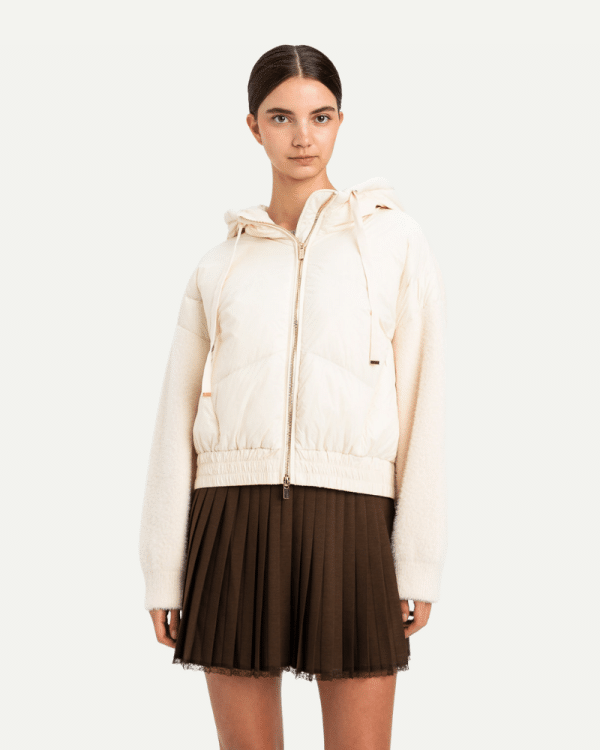 New Collection ΤWINSET CREAM PUFFER BOMBER
