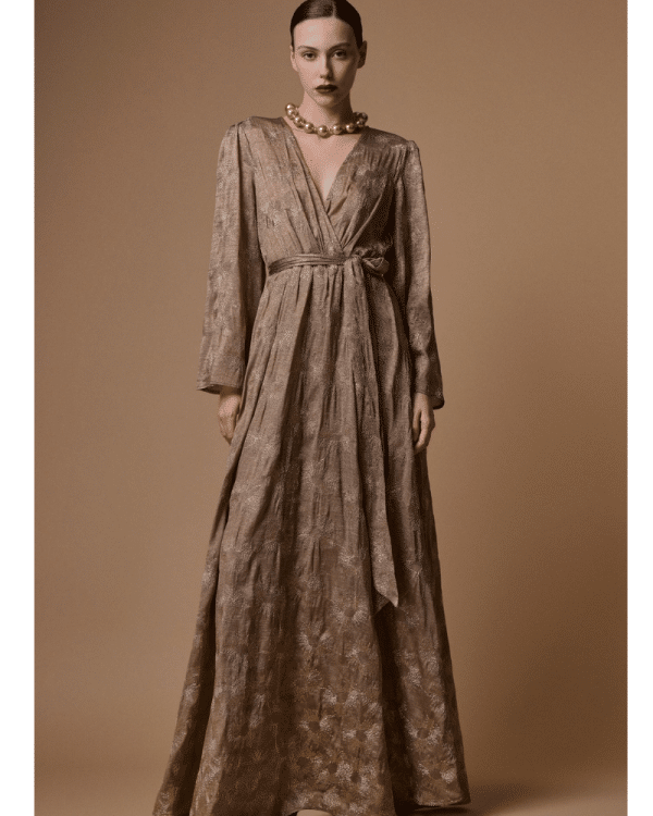 New Collection BE YOU EMBROIDERED WRAP MAXI DRESS