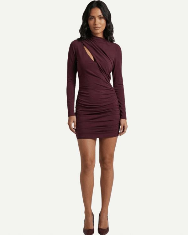 New Collection CKONTOVA BORDEAUX CUT OUT MINI DRESS