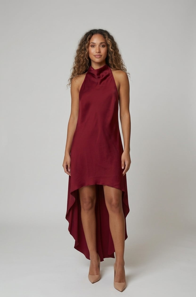 New Collection CKONTOVA BORDEAUX SLEEK ASYMMETRIC DRESS New Collection CKONTOVA BORDEAUX SLEEK ASYMMETRIC DRESS