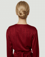 New Collection CKONTOVA BORDEAUX SLINKY WRAP SHIRT & SATIN MIDI SLINKY SKIRT