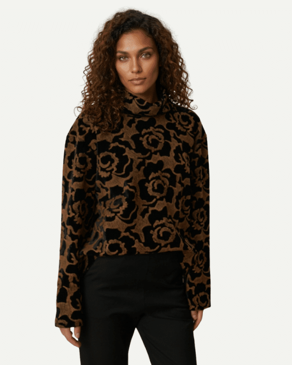 New Collection CKONTOVA BORDEAUX HIGH NECK KNIT TOP