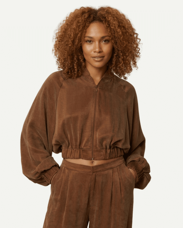 New Collection CKONTOVA CHOCOLATE ICON BOMBER JACKET