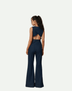 New Collection CKONTOVA DARK BLUE DENIM BELL PANTS  & DENIM VEST