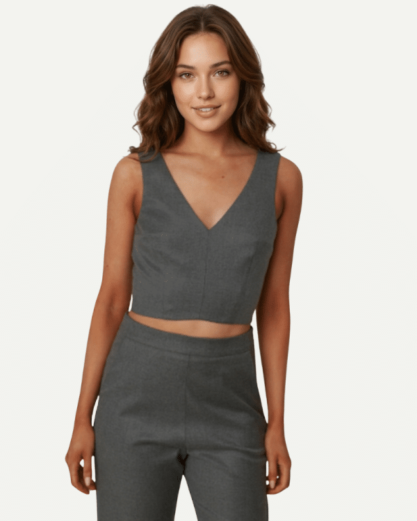 New Collection CKONTOVA GREY BOLD CROP TOP