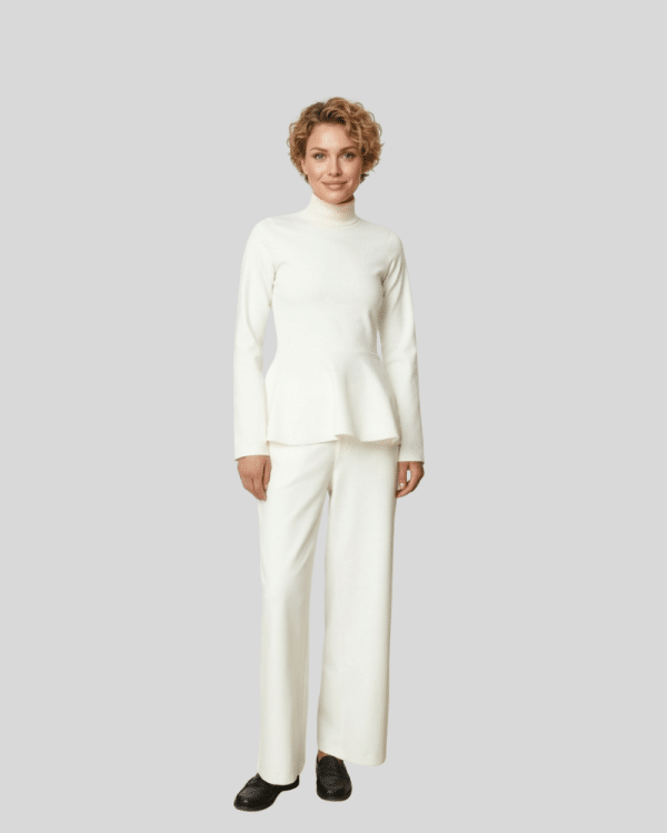 New Collection CKONTOVA WHITE PEPLUM BLOUSE & PANTS